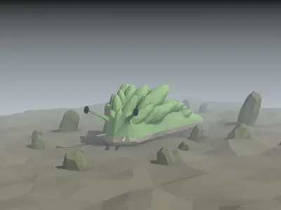 low poly alien snail Low-poly 3D model