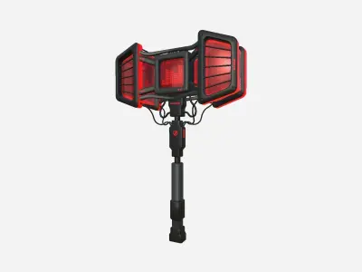 SciFi War Hammer A04 Black Red - Sci Fi Weapon Design Low-poly 3D model