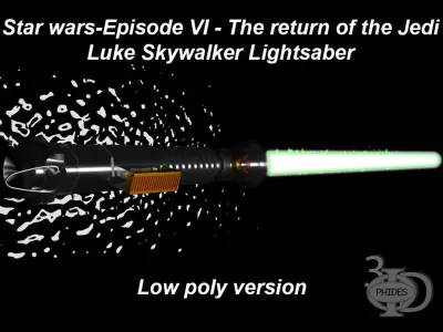 Luke Lightsaber Low poly version Low-poly 3D model