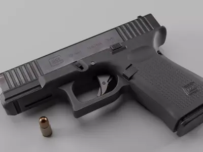 Glock 19 and Textures Low-poly 3D model