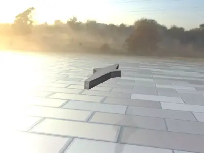 Concrete Power Pole Cross Connection 8 - Object 119 Low-poly 3D model