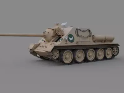 SU-100 Tank destroyer Egypt Free 3D model