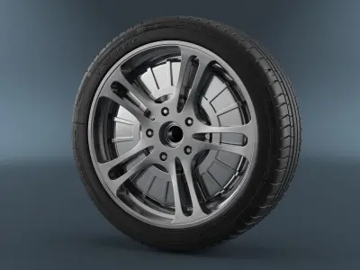 In-Hub Electric Motor Wheel System 3D model