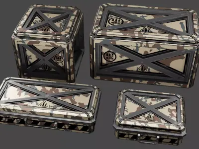 Case sci-fi Low-poly 3D model