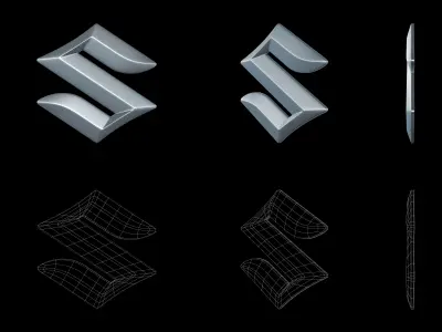 Suzuki - Car Logo Emblem Modern Free low-poly 3D model