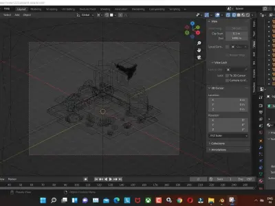 ancient-altar low poly model render in blender Low-poly 3D model