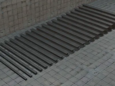 Construction Beams HEA 100-700 PBR Low-poly 3D model