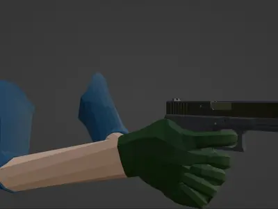Glock gun Low-poly 3D model