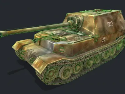 Elephant Tank Low-poly 3D model