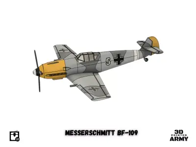 Messerschmitt Bf-109 E4 - 3D printed scalemodel 3D print model 3D print model