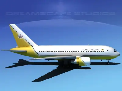 Boeing 767-100 Royal Brunei 3D model