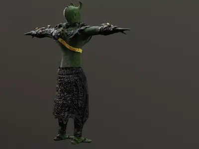 ready for game character Low-poly 3D model