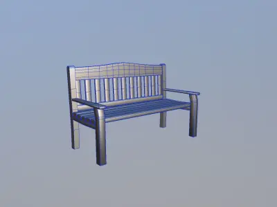Garden Bench Low-poly 3D model get