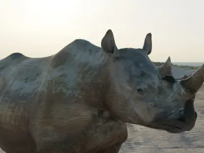 Rhino 3d model rhinoceros Low-poly 3D model