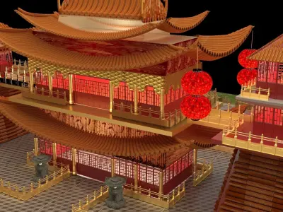 Chinese palace house 3D model