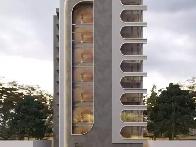 residential tower Low-poly 3D model