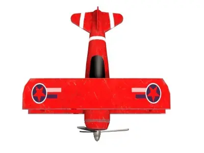 Biplane Game Ready 3d Model Low-poly 3D model