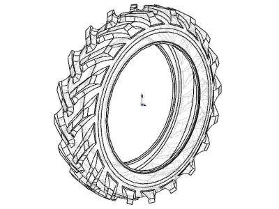 Field Road Rear Tractor Tires 3D model