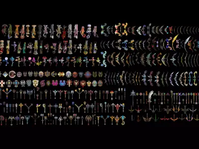 Game Weapon Collection Low-poly 3D model