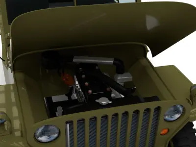 Full w chassis Jeep Willys MB Military HDRI 3D model