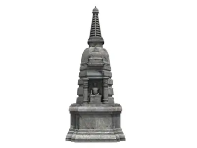 buddha temple 3d model 3D model