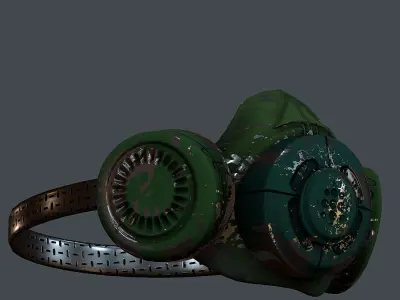 Gas mask helmet 3d model scifi Low-poly Low-poly 3D model Low-poly 3D model