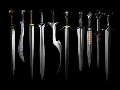 Short Swords Low-poly 3D model
