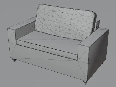 Garden Seat Low-poly 3D model purchase