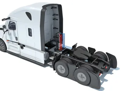 Modern White Semi Truck 3D model