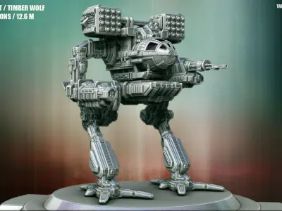 High-Poly Mechwarrior at - t 3D model