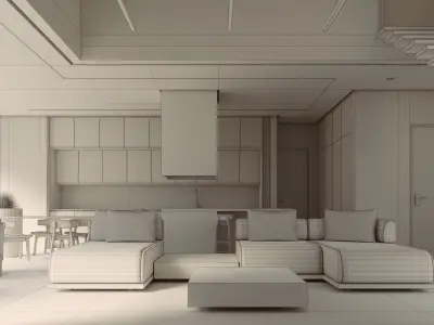Project A living room in modern apartment Free 3D model