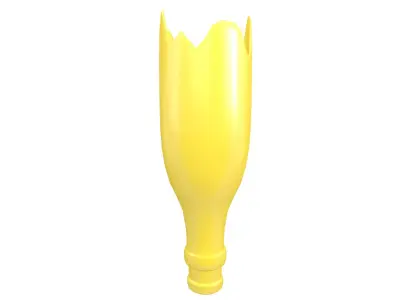 Broken Bottle v1 004 Low-poly 3D model