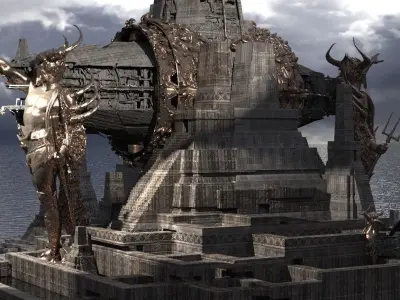 Hidden Temple Kit bash Extended 3D model