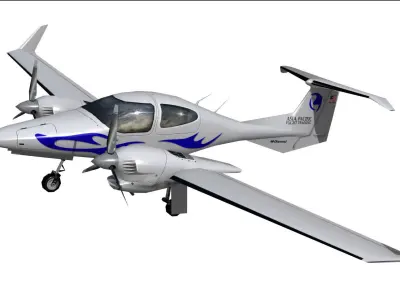 Diamond DA-42 Low-poly 3D model