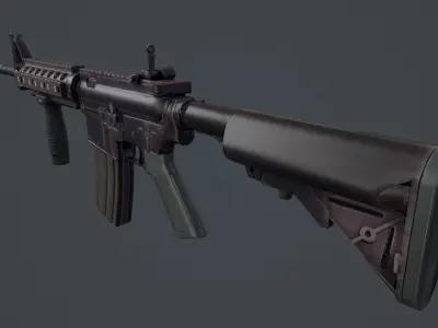M4 carbine Low-poly 3D model