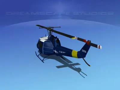 Bell UH-1B Iroquois V09 US Air Force 3D model