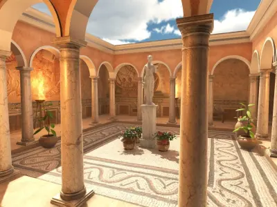 Roman Patio Low-poly 3D model