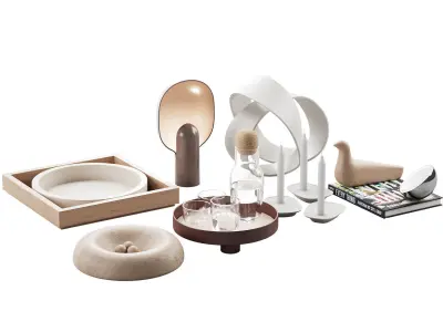 Living contemporary nature accessories decor set  3D model