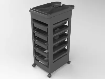 Salon SPA Beauty Rolling Trolley Cart with Drawers - lowpoly Low-poly 3D model