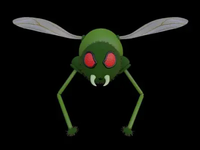 Alien Soldier Mosquito Low-poly 3D model