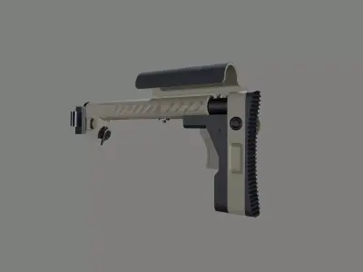 AK PT-3 Zenit Buttstock Low-poly 3D model