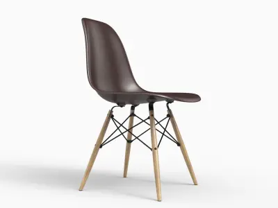 Eames Plastic Side Chair DSW Chocolate 3D model