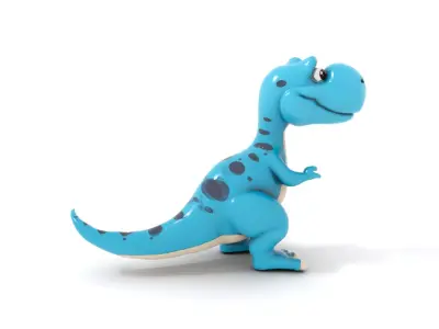 Playful Blue Dino model pack Low-poly 3D model