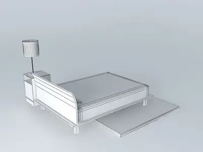 Bed set and rug Free 3D model