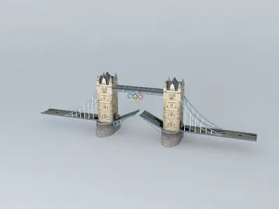 2012 olympic rings on tower bridge Free 3D model