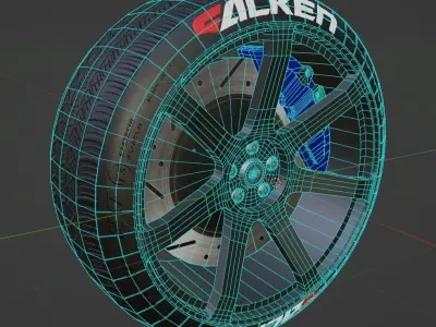 Enkei PF-07 Wheel Low-poly 3D model
