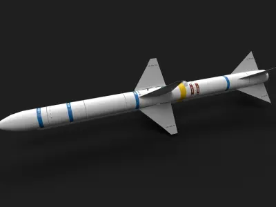 aim7 sparrow air to air missile Low-poly 3D model