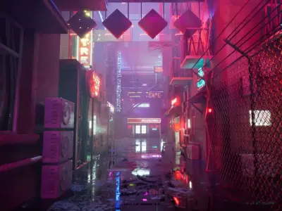 Cyberpunk Neon Signs Vol2 - Back Alley Pack 3D model