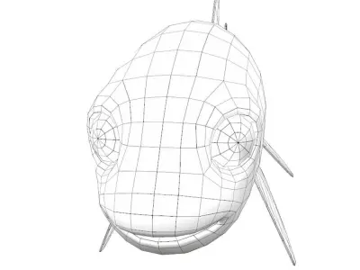 White Spotted Bamboo Shark Animated Fish  Low-poly 3D model