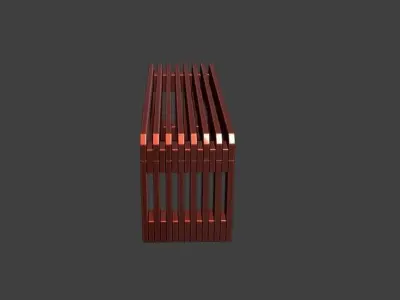 Wooden Bench 3D model 10